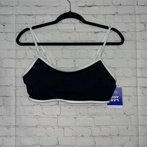 JoyLab Womens Black and White Bralette Activewear Sports Bra Large NEW